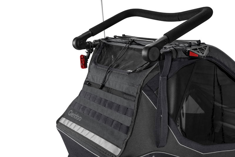 babyonlineshop Qeridoo Kidgoo 2 Fahrradanhänger Steel Grey mit Joggerfunktion 2023 Sonderangebote