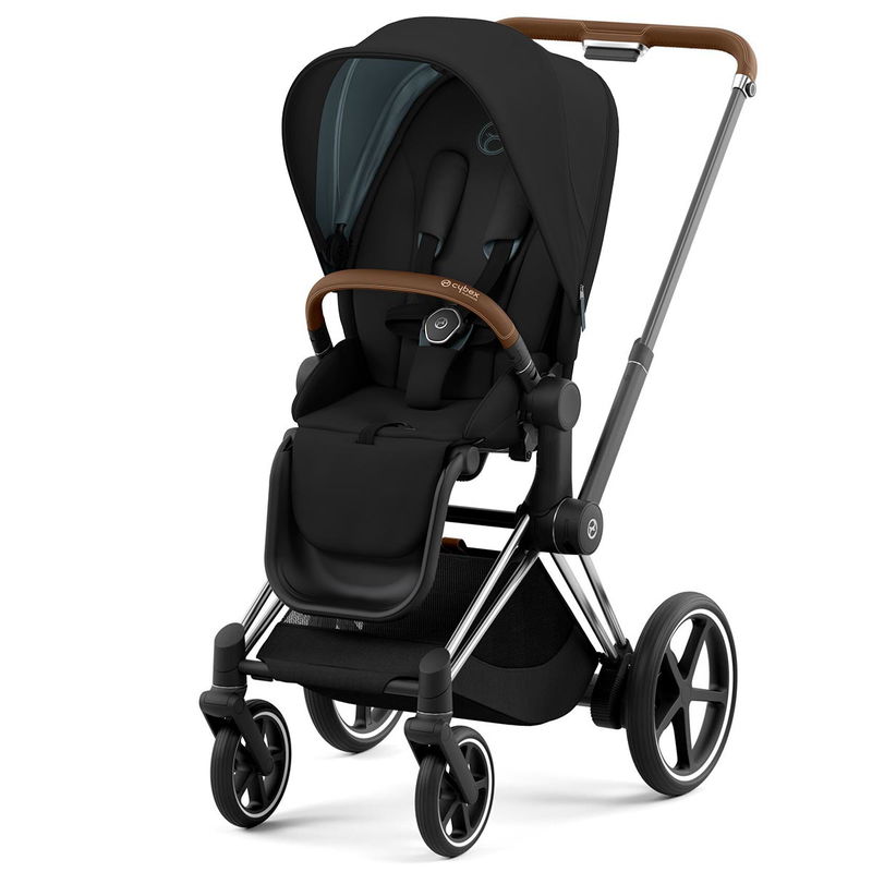 babyonlineshop CYBEX e-PRIAM Kinderwagen Sepia Black Bundle New Generation inkl. 8 Zubehörartikel Begrenzte Freigabe