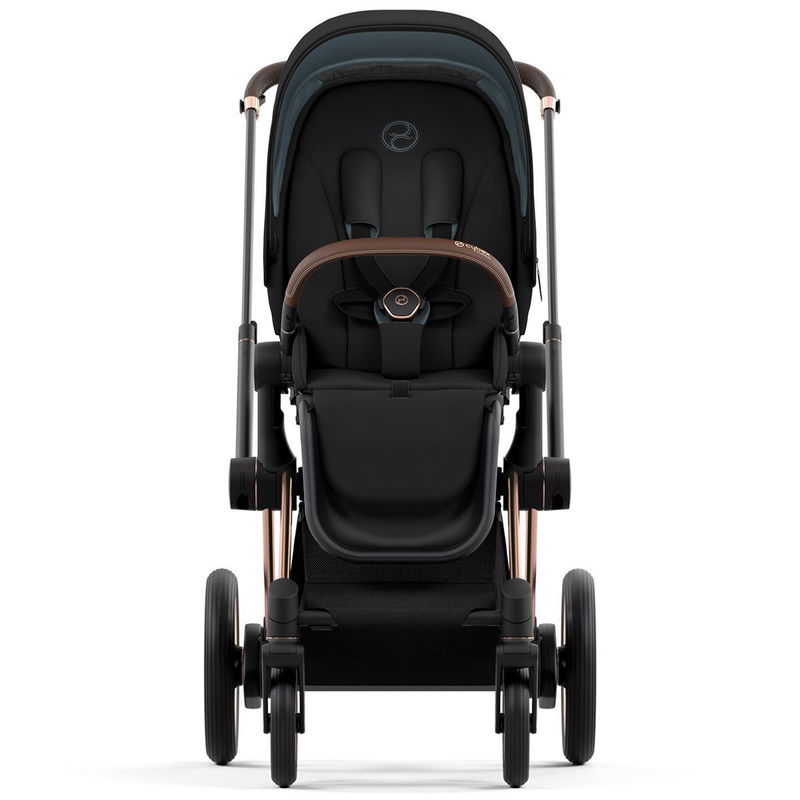 babyonlineshop CYBEX e-PRIAM Kinderwagen Sepia Black Bundle New Generation inkl. 8 Zubehörartikel Begrenzte Freigabe