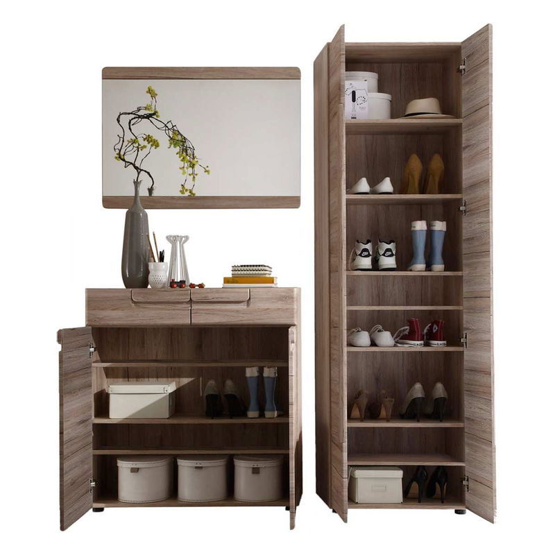 babyonlineshop trendteam Malea Garderobe 170x188x38 cm Eiche San Remo Hell Weihnachtsangebot