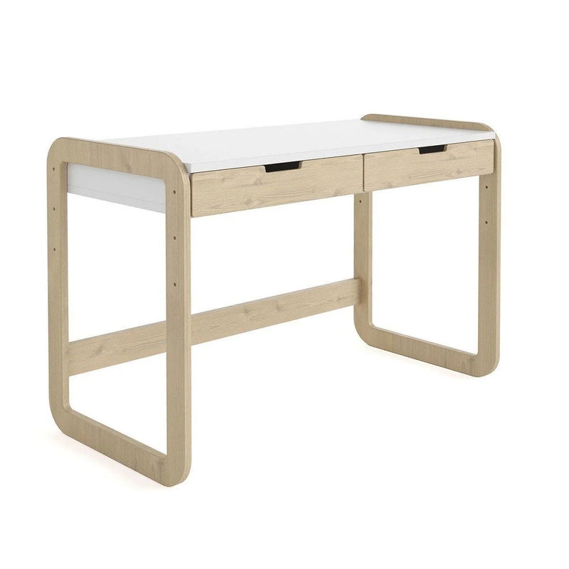 babyonlineshop Nature Kid Laslo Schreibtisch weiß/natur höhenverstellbar Muttertagsangebot