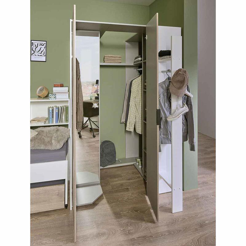 babyonlineshop Wimex Norderney Eckschrank begehbar 120 cm Weiß Lagerräumung