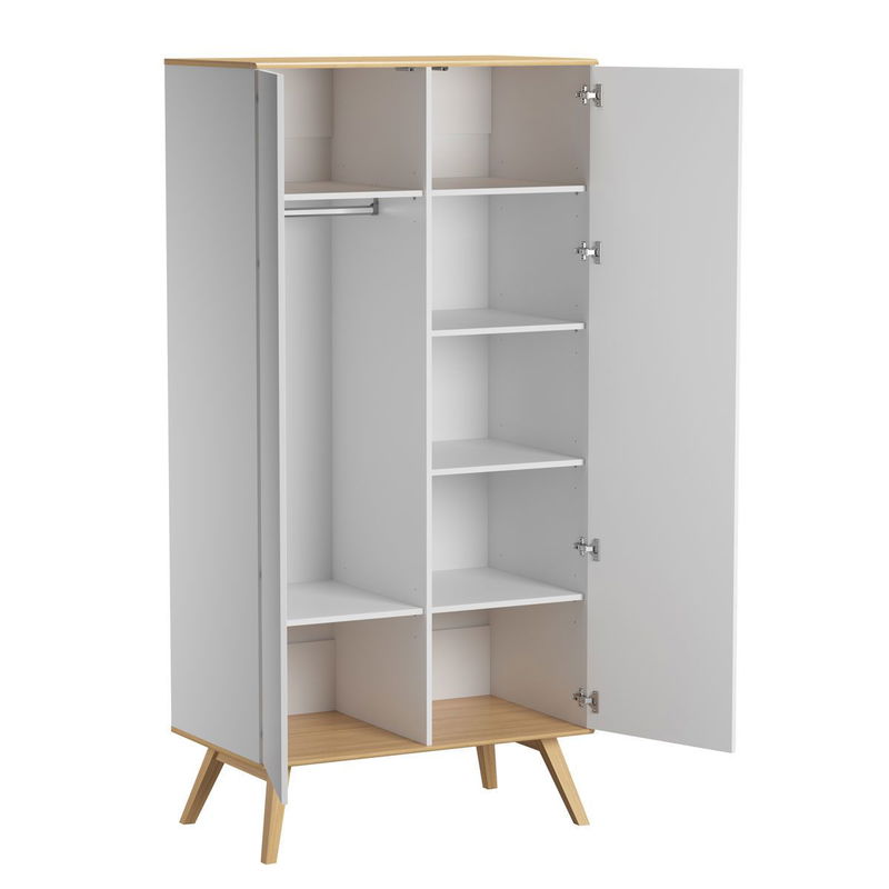 babyonlineshop VOX Nature Kleiderschrank 2-türig weiß/eiche Kauf eins, bekomm eins gratis