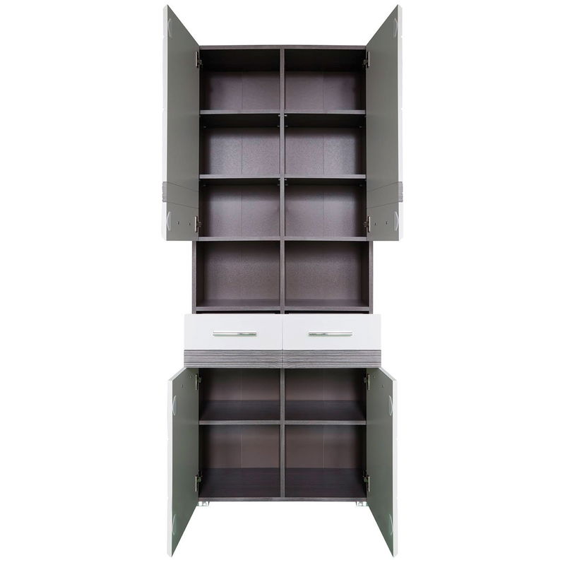 babyonlineshop trendteam Set-One Bad Hochschrank breit Weiß / Rauchsilber VIP-Rabatte