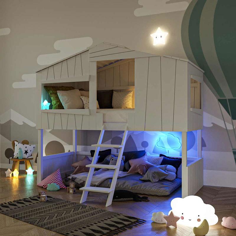 babyonlineshop Artkid Ronja Etagenbett Hüttenbett weiß Liegefläche 90 x 200 cm Super Sparpreis