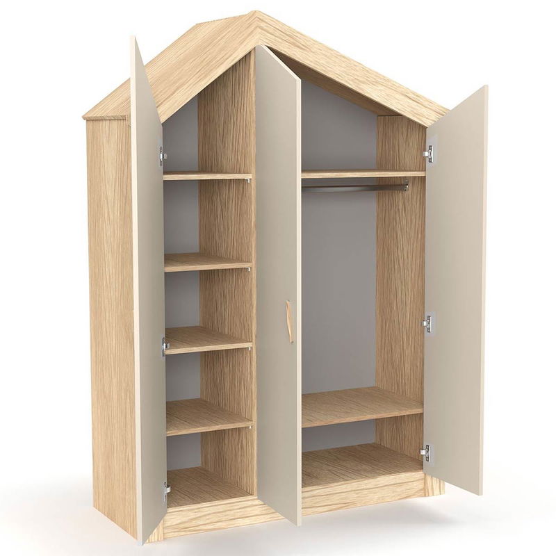 babyonlineshop Nature Kid My House Kinderzimmer natur/grau 5-teilig mit Etagenbett Letzte 3 Tage