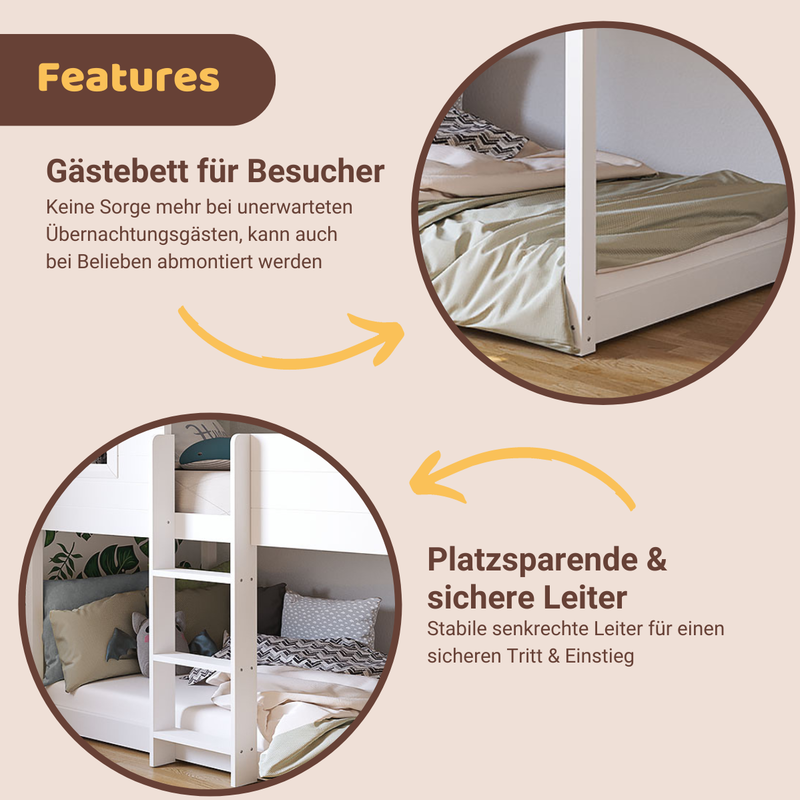 babyonlineshop Artkid Roxy Etagenbett Haus weiß 90 x 200 cm Bis zu 60% Rabatt