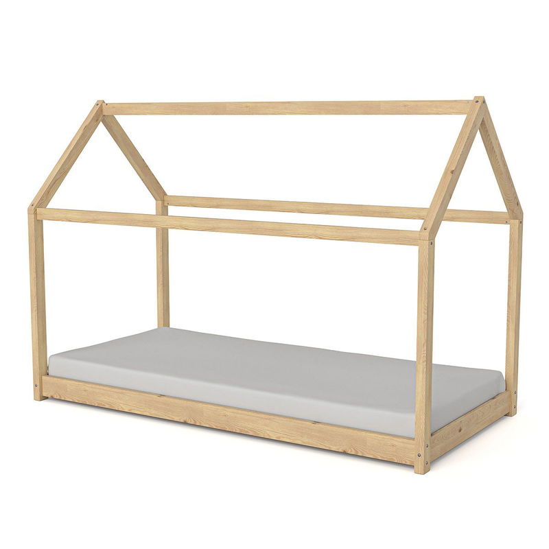 babyonlineshop Artkid Haley Hausbett natur 90x160 cm aus massiver Kiefer Sonderangebot der Fabrik