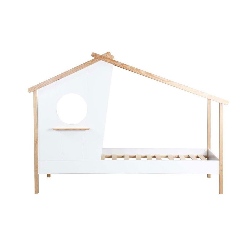 babyonlineshop Nature Kid Sam Hausbett weiß Kiefer Liegefläche 90 x 200 cm Nur noch ein Tag übrig