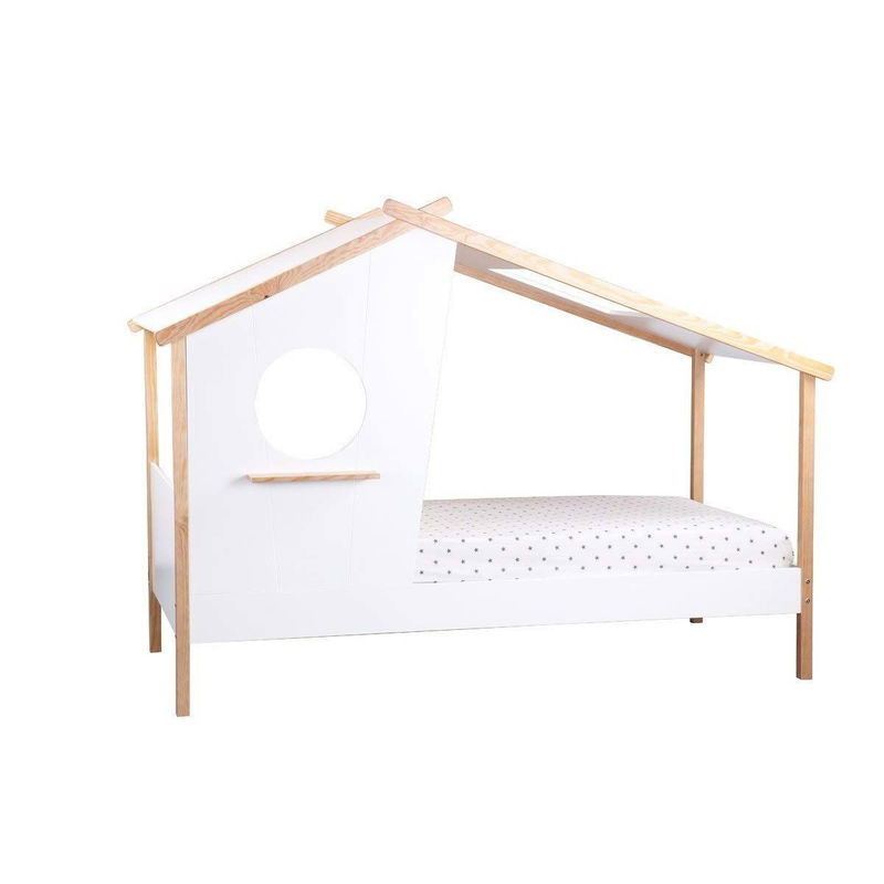 babyonlineshop Nature Kid Sam Hausbett weiß Kiefer Liegefläche 90 x 200 cm Nur noch ein Tag übrig