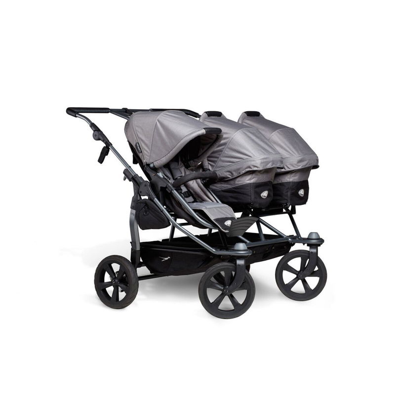 babyonlineshop tfk trio Kombi Kinderwagen grau Drillingswagen mit Luftkammerreifen Begrenzt auf 3 Tage