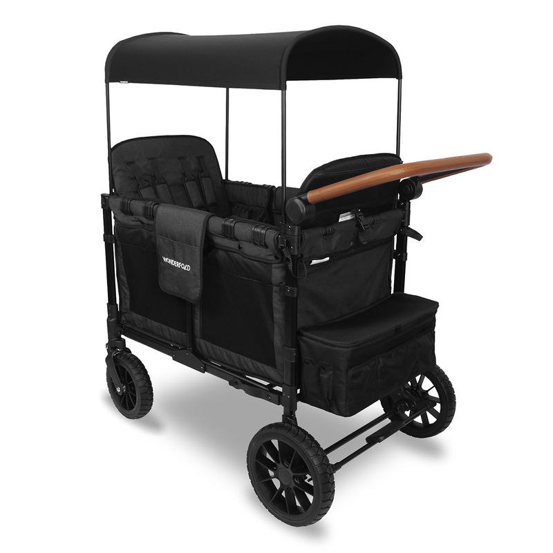 babyonlineshop WonderFold W4 Luxe Bollerwagen - Volcano Black Versandkostenfrei