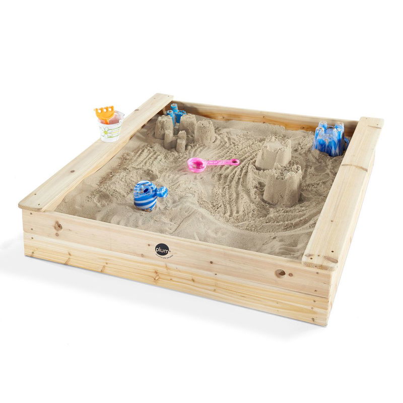 babyonlineshop Plum quadratischer Sandkasten aus Holz aus hochwertigem nachhaltig angebautem Holz Osterangebot