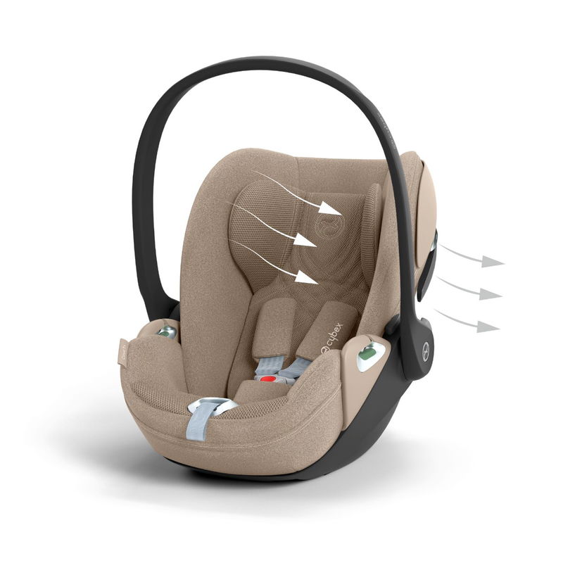 babyonlineshop CYBEX Cloud T i-Size Plus Cozy Beige Babyschale Bestseller