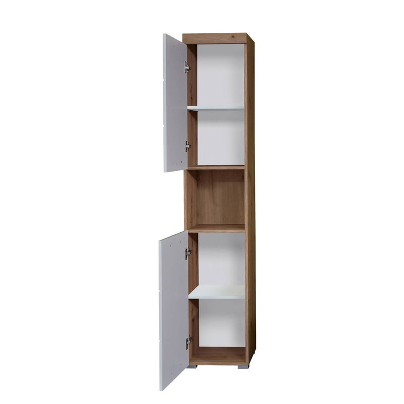 babyonlineshop trendteam Amanda Badmöbel 164x190x34 cm 4-teilig weiß / asteiche zollfrei