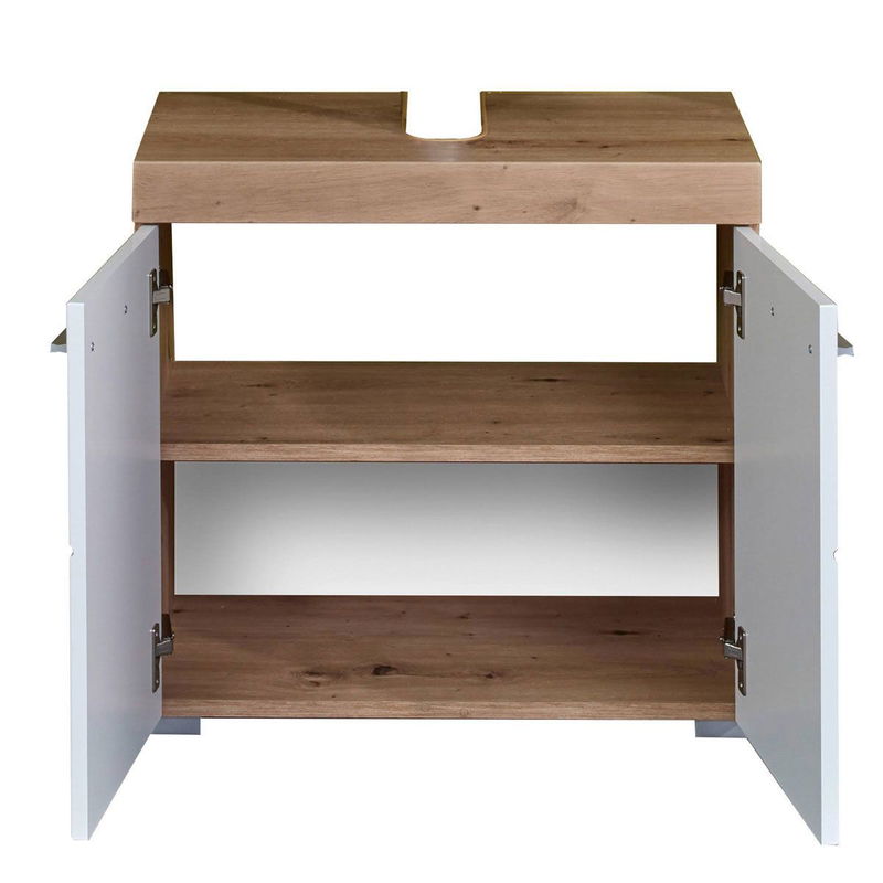 babyonlineshop trendteam Amanda Badmöbel 164x190x34 cm 4-teilig weiß / asteiche zollfrei
