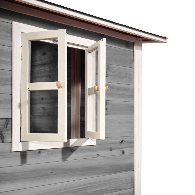 babyonlineshop EXIT Loft 150 Holzspielhaus - grau klares Design - mit Anbau Online
