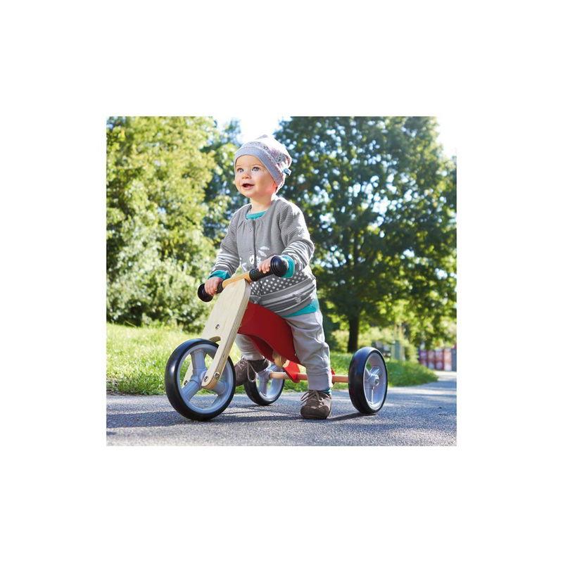 babyonlineshop Pinolino Mini-Laufdreirad Charlie rot/natur Birke massiv klar und rot lackiert - zum Toppreis Fabrikverkauf
