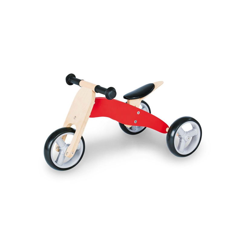 babyonlineshop Pinolino Mini-Laufdreirad Charlie rot/natur Birke massiv klar und rot lackiert - zum Toppreis Fabrikverkauf