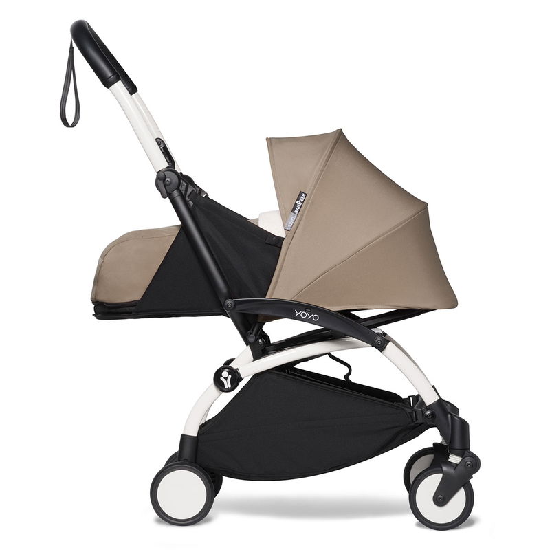 babyonlineshop BABYZEN™ YOYO² Kinderwagen 0+ Neugeborenen Set Taupe Gestell White Weihnachtsangebot