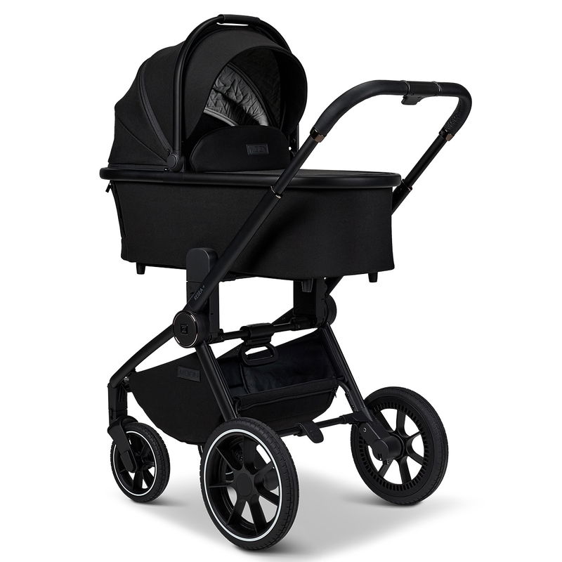 babyonlineshop Moon Resea Plus Kinderwagen Set mit Adapter und Cosmo Babyschale - onyx Jubiläumsangebot