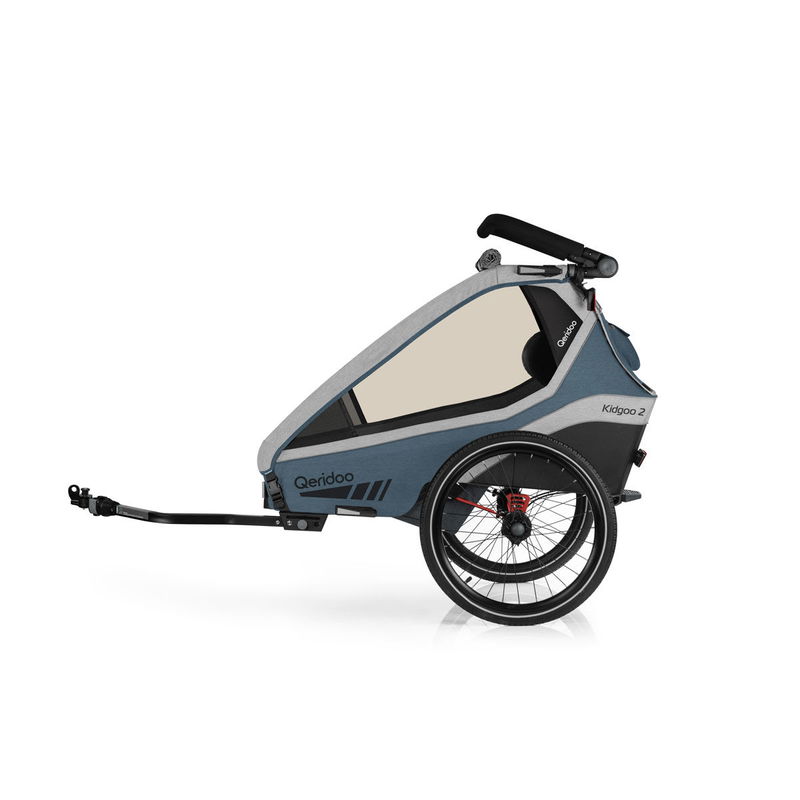 babyonlineshop Qeridoo Kidgoo 2 Fahrradanhänger Navy Blue mit Joggerfunktion Blitzangebot