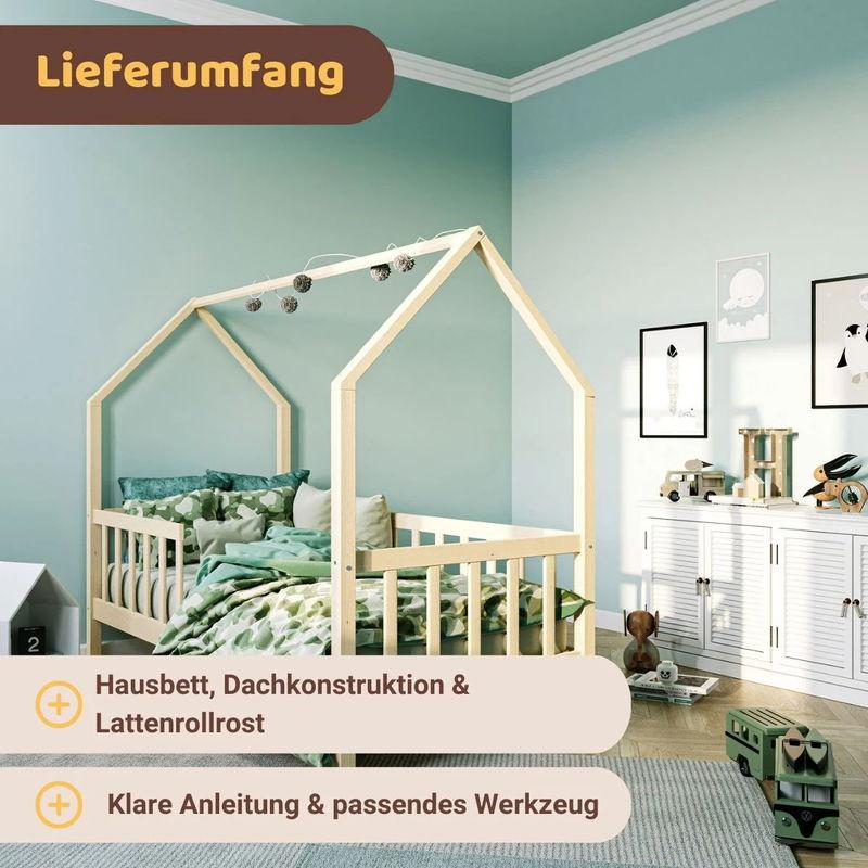 babyonlineshop Artkid Benni Hausbett Natur 90 x 200 cm VIP-Rabatte