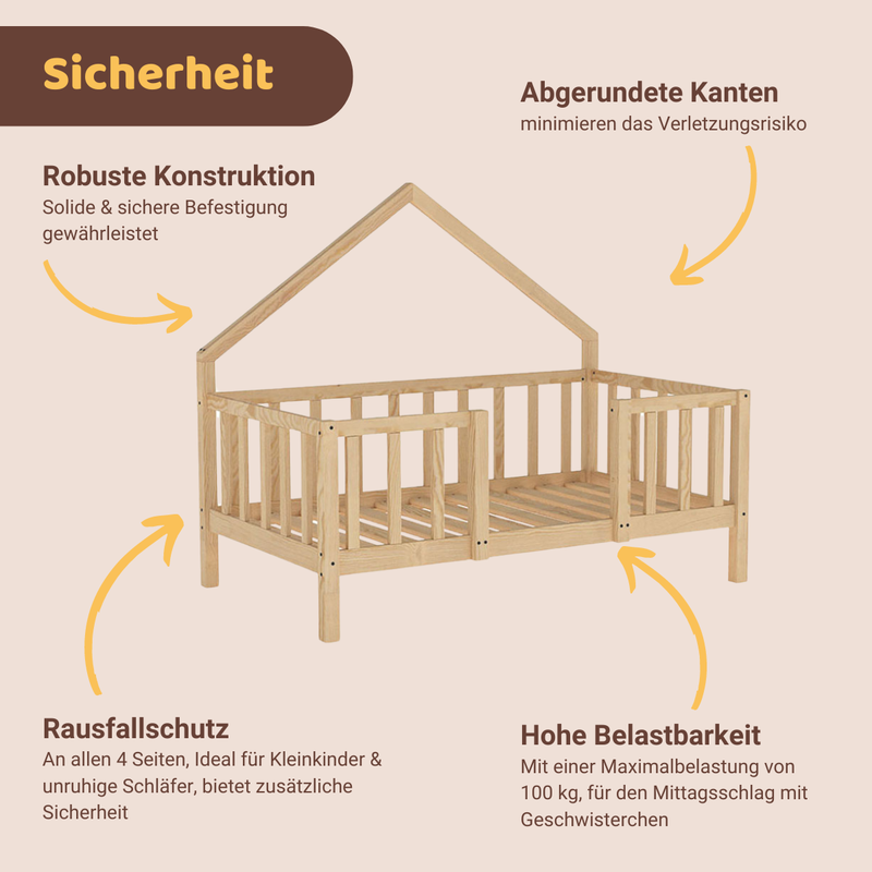 babyonlineshop Artkid William Hausbett natur 90 x 160 cm Kostenlose Rückgabe