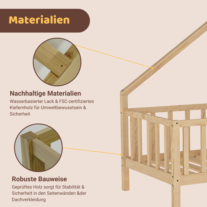 babyonlineshop Artkid William Hausbett natur 90 x 160 cm Kostenlose Rückgabe