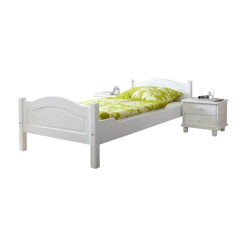 babyonlineshop Ticaa Rita Einzelbett Kiefer Weiß 90 x 200 cm Massivholz Flash Sale