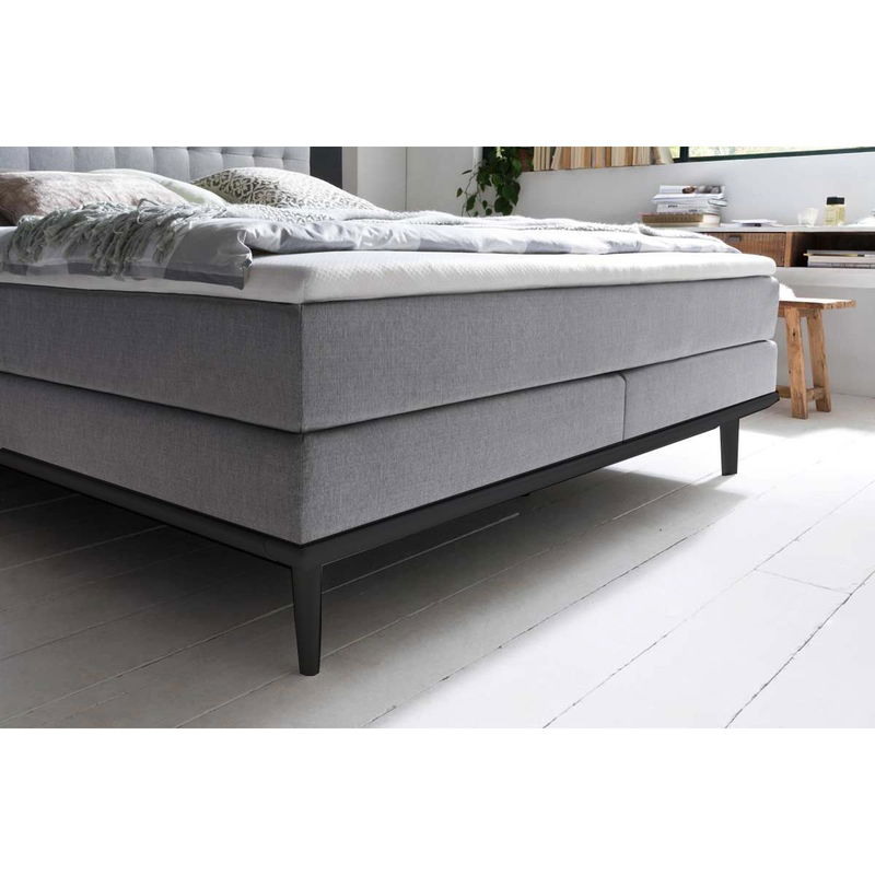 babyonlineshop Meise Möbel Massello Boxspringbett 180 x 200 cm hellgrau Stoff - inklusive Lieferung Saisonschlussverkauf