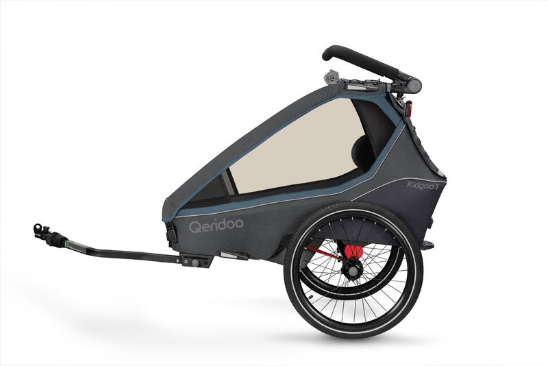 babyonlineshop Qeridoo Kidgoo 1 Fahrradanhänger Navy Blue mit Joggerfunktion 2023 Online Outlet
