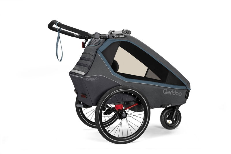 babyonlineshop Qeridoo Kidgoo 1 Fahrradanhänger Navy Blue mit Joggerfunktion 2023 Online Outlet