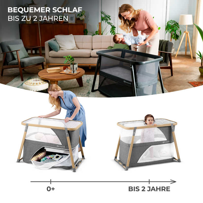 babyonlineshop Kinderkraft Sofi Kinderbett 4in1 – Stubenbett Reisebett Laufgitter Wiege im Angebot