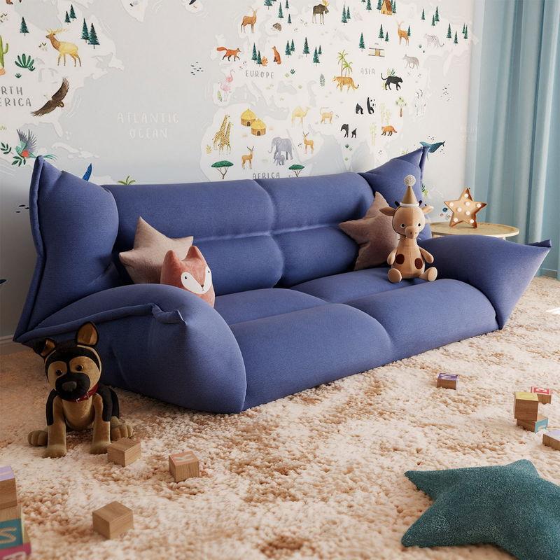 babyonlineshop Nature Kid Faltsofa blau mehrfach verstellbar mit rutschfestem Unterboden Fabrik Onlineshop
