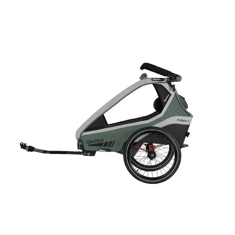 babyonlineshop Qeridoo Kidgoo 1 Fahrradanhänger Ivy Green mit Joggerfunktion Bestseller