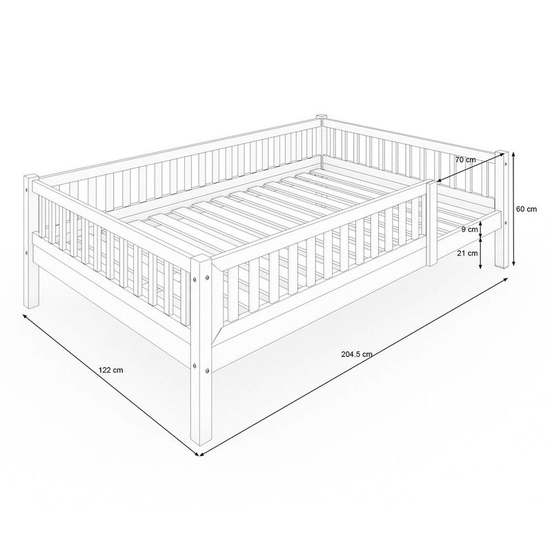babyonlineshop Nature Kid Lilly Einzelbett weiß 120x200 cm Großer Ausverkauf