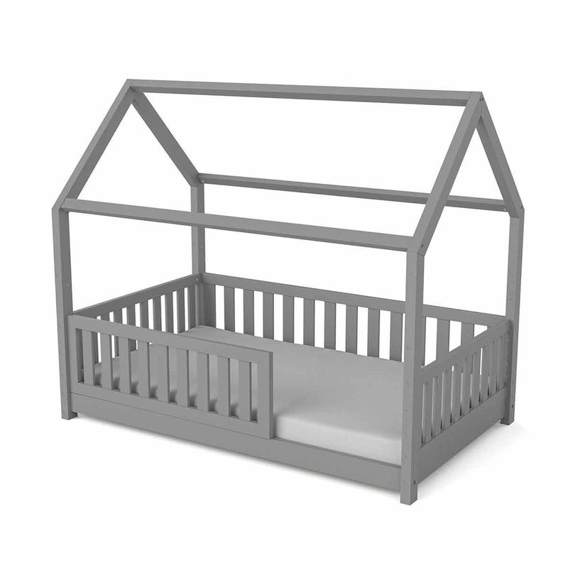 babyonlineshop Nature Kid Lilly Hausbett Kiefer grau lackiert Liegefläche 90 x 160 cm Flash Sale