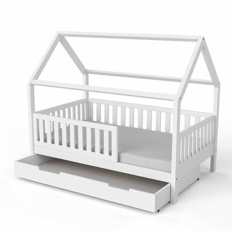babyonlineshop Nature Kid Lilly Hausbett Kiefer grau lackiert Liegefläche 90 x 160 cm Flash Sale