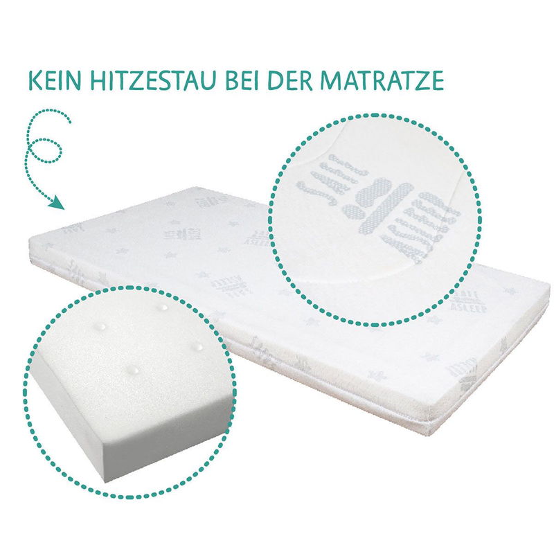 babyonlineshop Roba Room Bed safe asleep® Sternenzauber - Weiß inkl. Nestchen Air Matratze & Schlafsack Easy Air Online Shopping