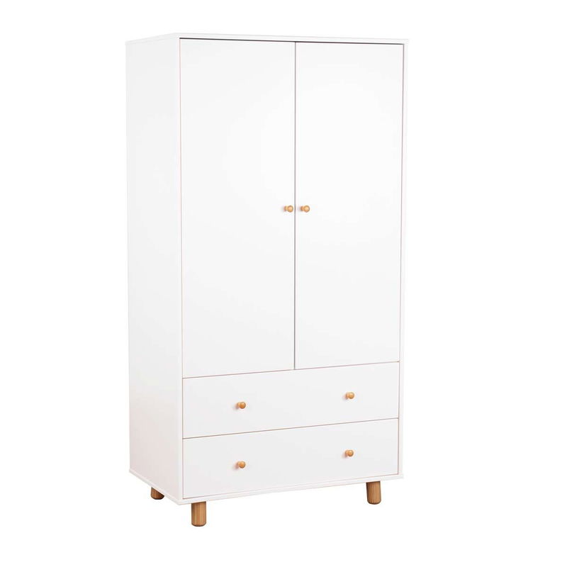babyonlineshop Nature Kid Lina Kleiderschrank weiß / Kiefer 2-türig Exklusivangebot