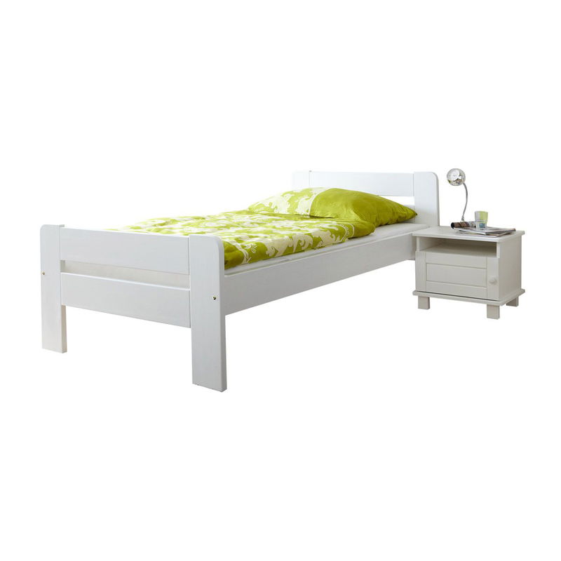 babyonlineshop Ticaa Bert Einzelbett Kiefer Weiß 100 x 200 cm Massivholz Osterangebot