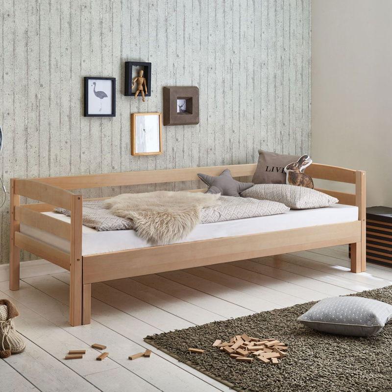 babyonlineshop Relita EMILIA Einzelbett Buche massiv Natur 90/180 x 200 cm ausziehbar Lagerräumung