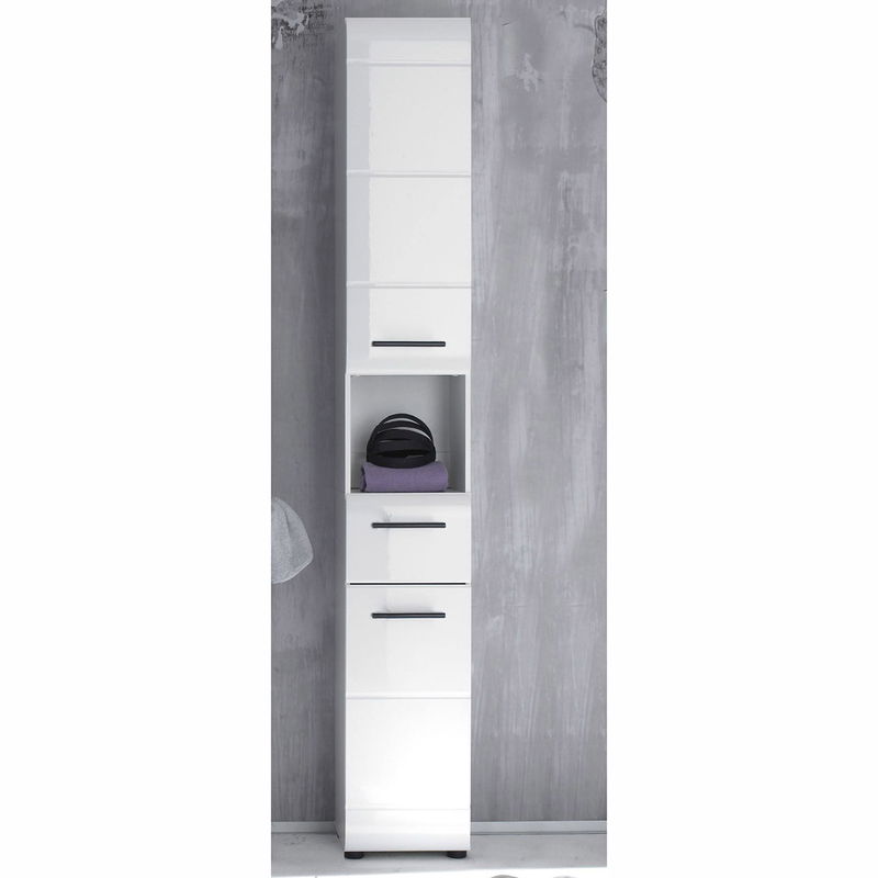 babyonlineshop trendteam Skin Hochschrank offenes Fach Weiß Hochglanz Kauf eins, bekomm eins gratis
