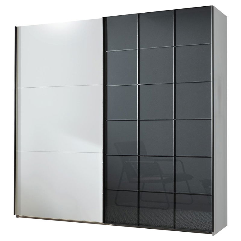 babyonlineshop Wimex toronto Schwebetürenschrank 200 cm Weiß/Grey