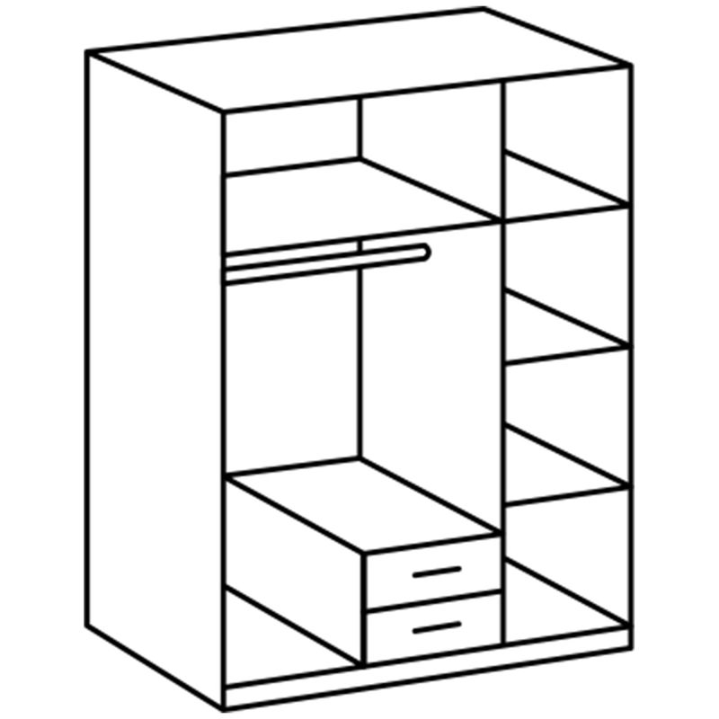 babyonlineshop Wimex Bochum Kleiderschrank 135 cm Graphit/digi-steel-Optik Limitierter Zeitrabatt