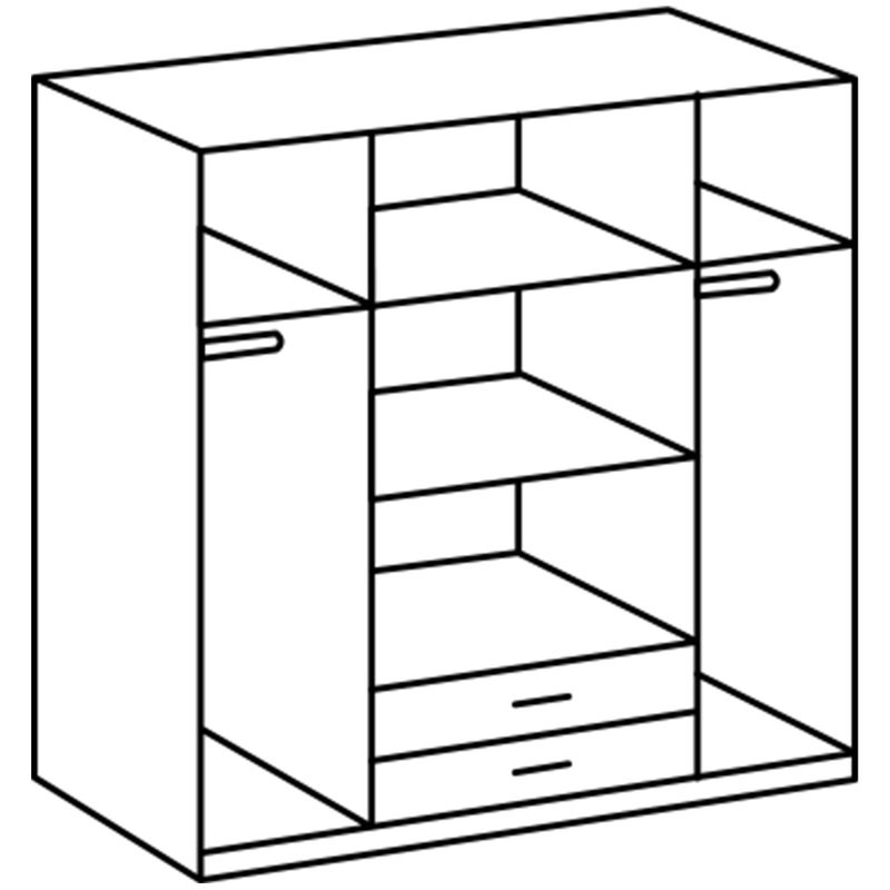 babyonlineshop Wimex Cork Kleiderschrank 180 cm 2 Spiegel Plankeneiche Dekor/Graphit Fabrik Onlineshop