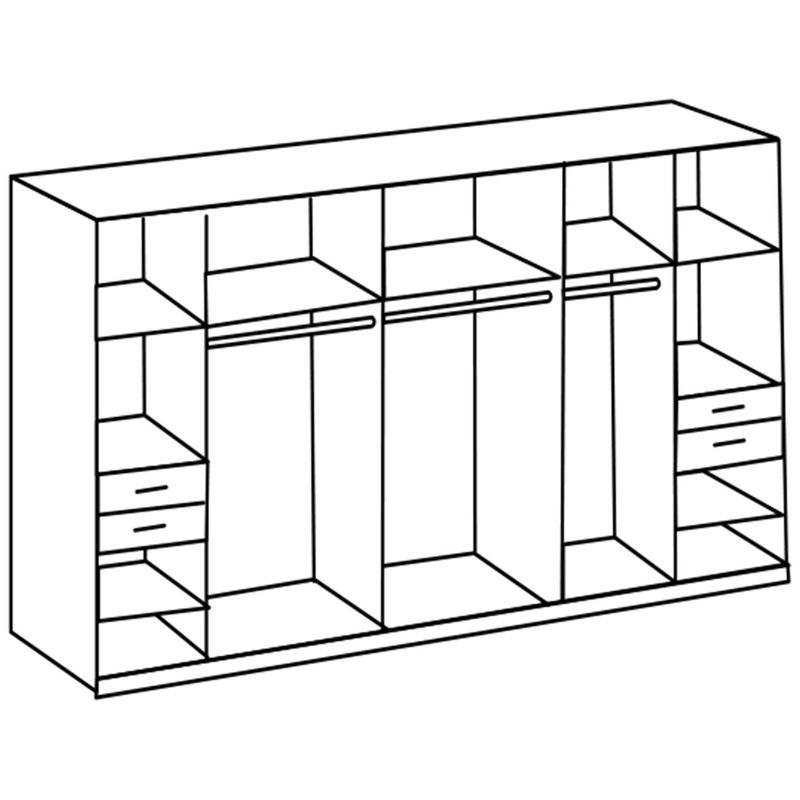 babyonlineshop Wimex Vegas Kleiderschrank 3 Spiegel 313 cm Graphit Weihnachtsangebot
