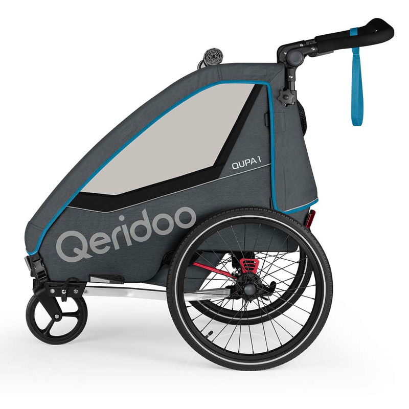 babyonlineshop Qeridoo Qupa1 Blue Fahrradanhänger 360-Grad-Buggyrad und Deichsel 2023 50% Rabatt für begrenzte Zeit