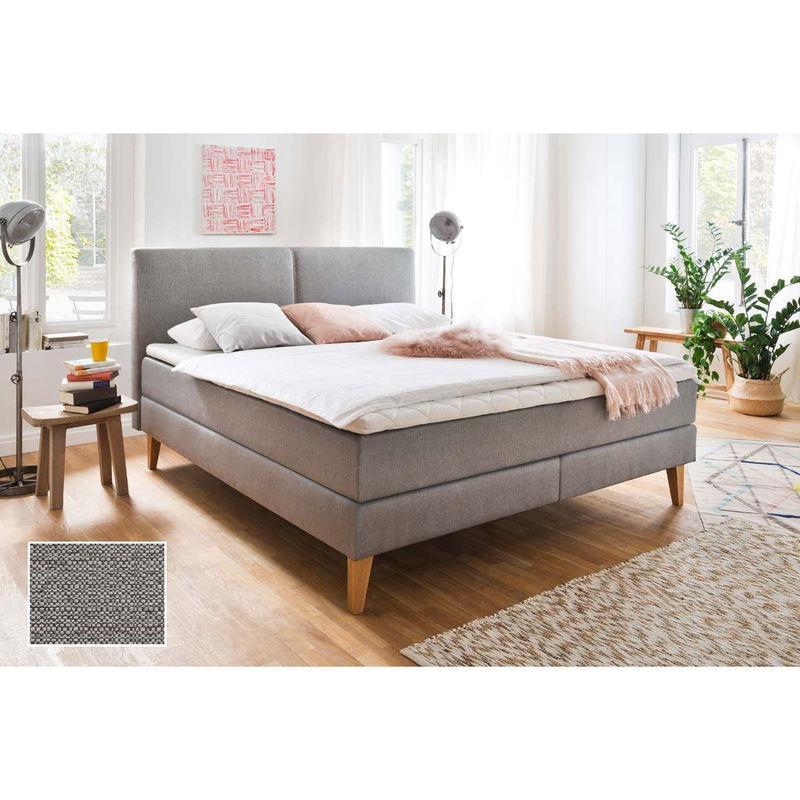 babyonlineshop Meise Möbel Greta Boxspringbett 180 x 200 cm Taupe Stoff - inklusive Lieferung